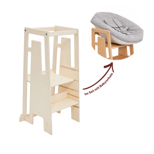 Ensemble bébé Tuki® (Tour d'apprentissage + Porte-bébé)