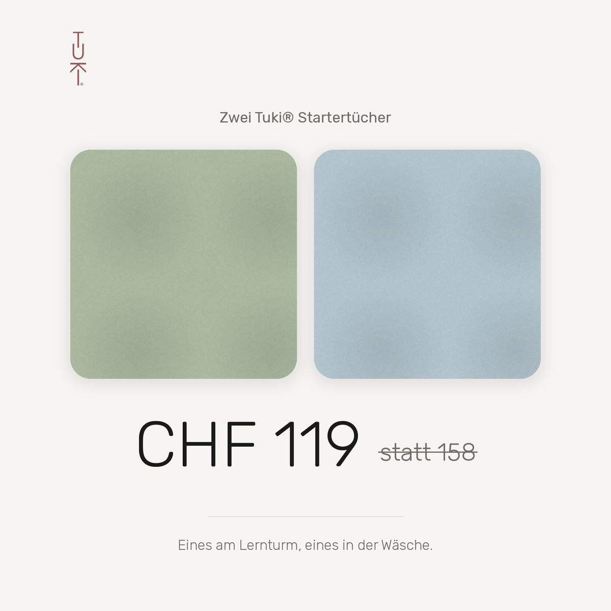 Zwei Tuki Startertücher für CHF 119 statt 158
