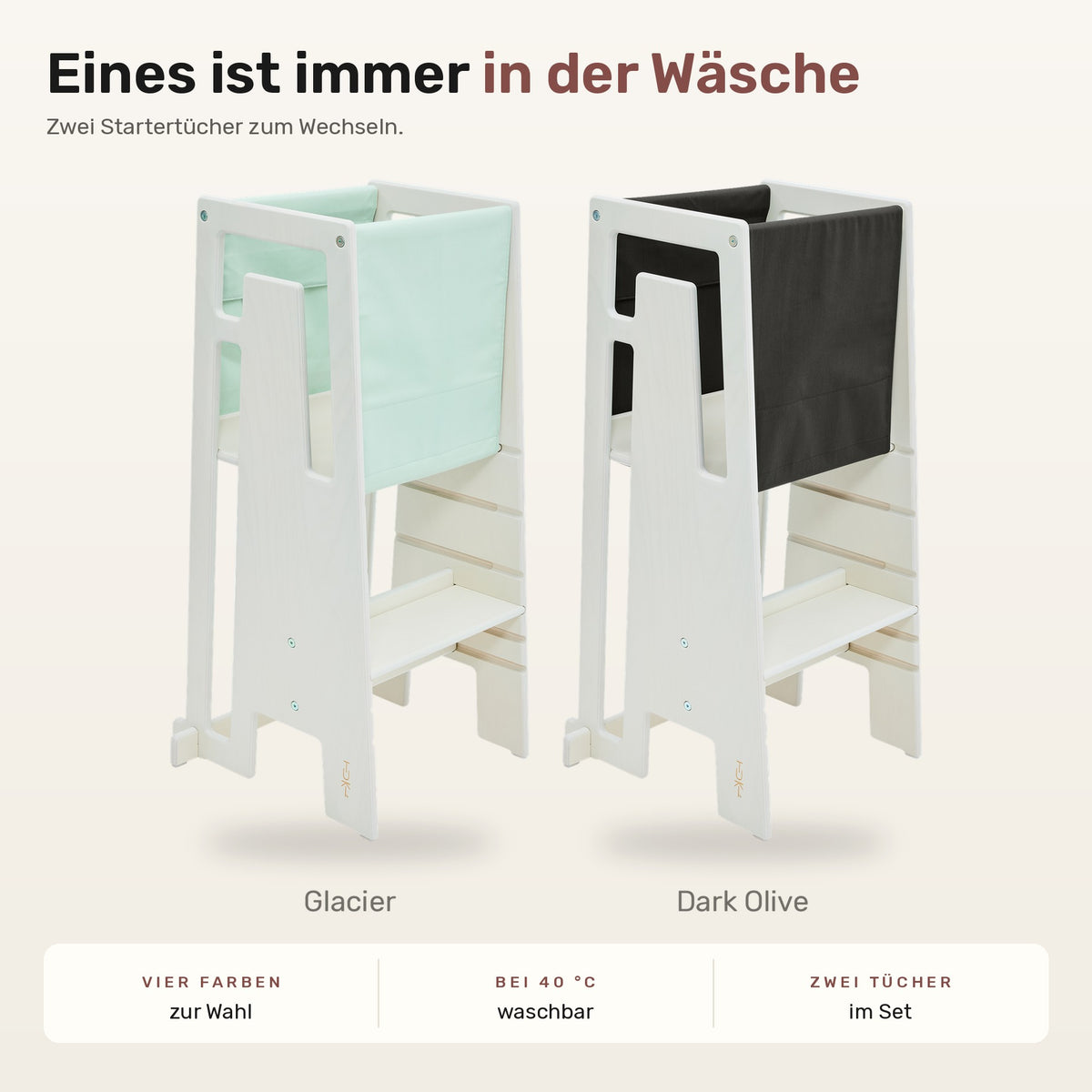 Tuki® Startertuch Duo – Glacier, Dark Olive