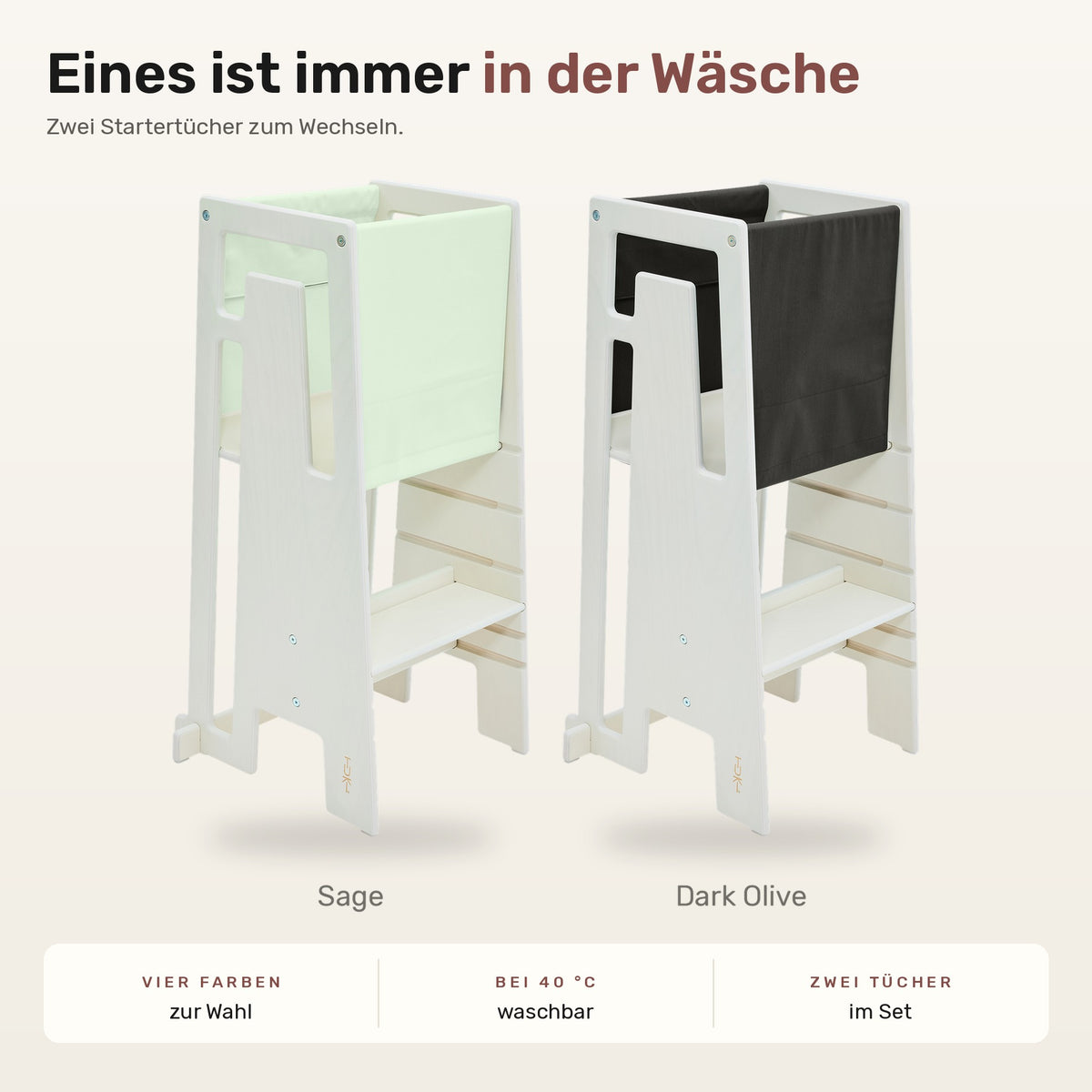 Tuki® Startertuch Duo – Sage, Dark Olive