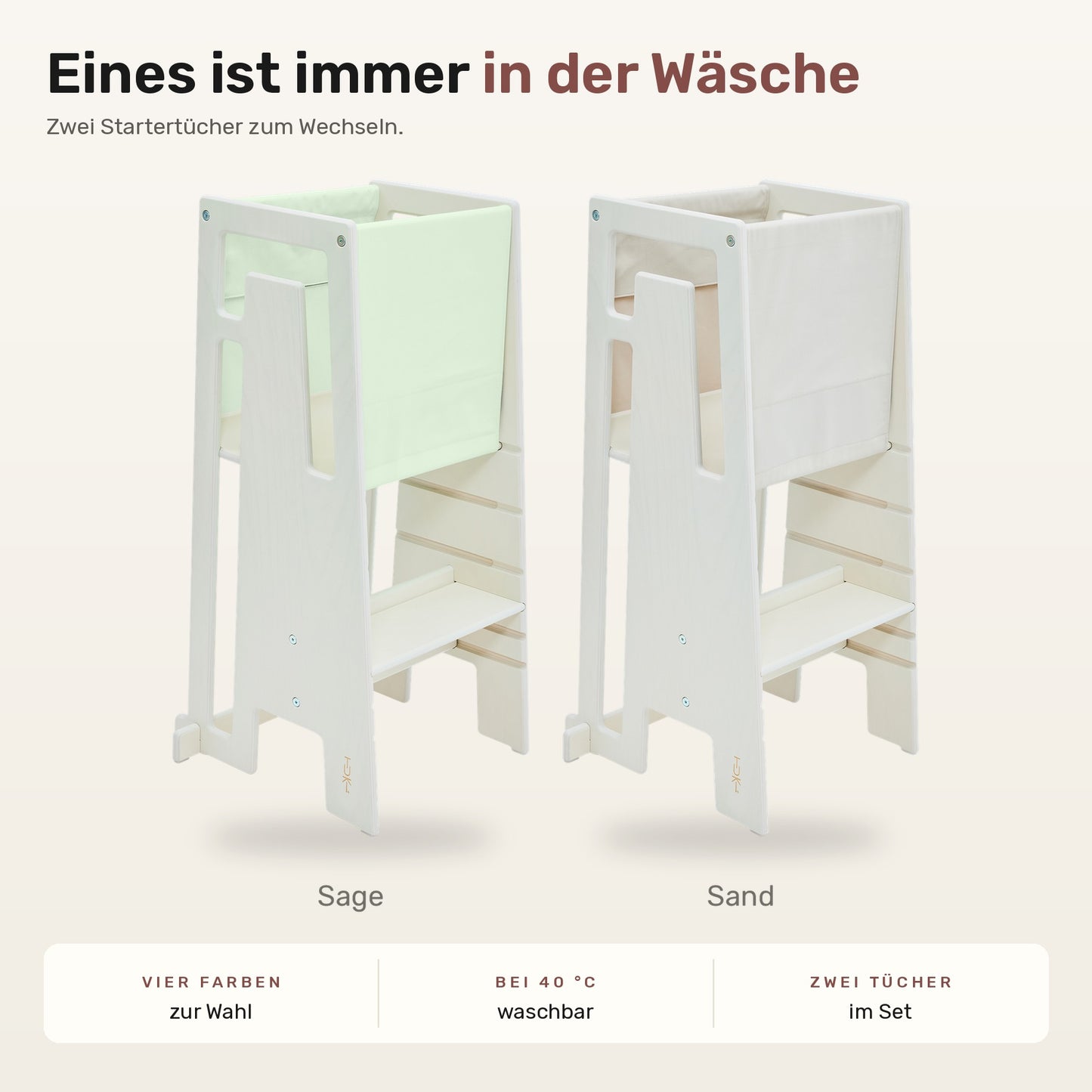 Tuki® Startertuch Duo – Sage, Sand