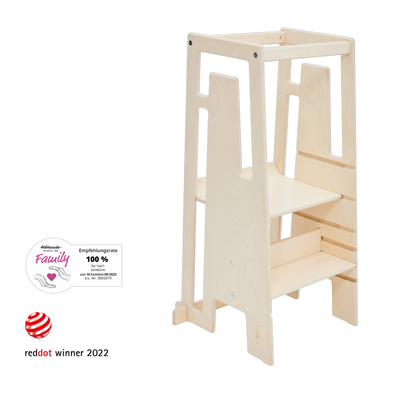 Tuki Lernturm Arctic Birch, Red Dot Design Award und 100 Prozent Hebammen-Empfehlung