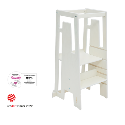 Tuki Lernturm Whitewash, Red Dot Design Award und 100 Prozent Hebammen-Empfehlung