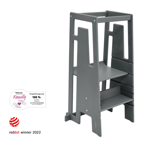 Tuki Lernturm Greywash, Red Dot Design Award und 100 Prozent Hebammen-Empfehlung