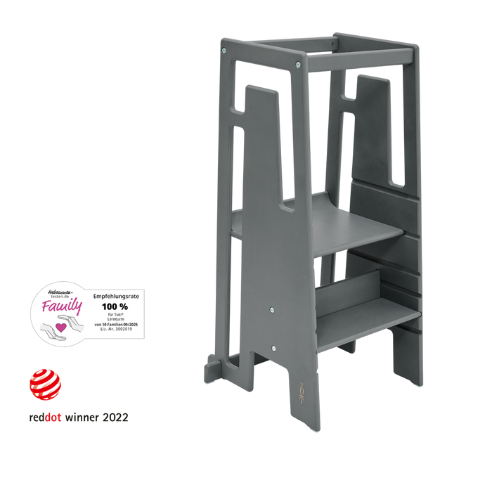 Tuki Lernturm Greywash, Red Dot Design Award und 100 Prozent Hebammen-Empfehlung