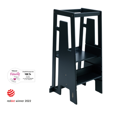 Tuki Lernturm Black, Red Dot Design Award und 100 Prozent Hebammen-Empfehlung
