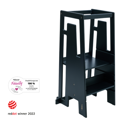 Tuki Lernturm Black, Red Dot Design Award und 100 Prozent Hebammen-Empfehlung