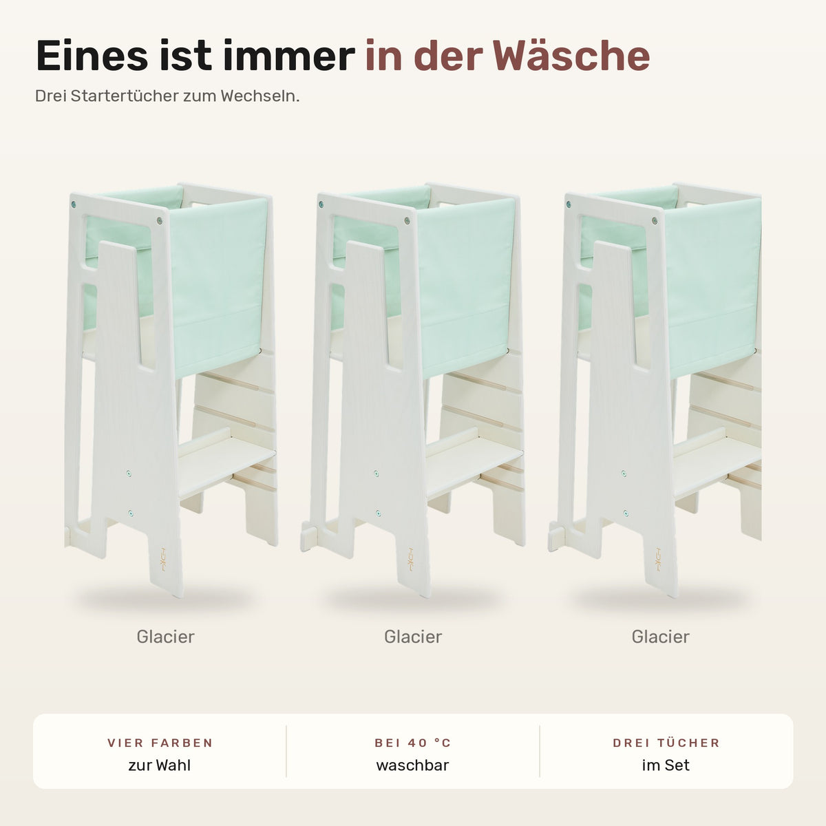 Tuki® Startertuch Trio – Glacier, Glacier, Glacier