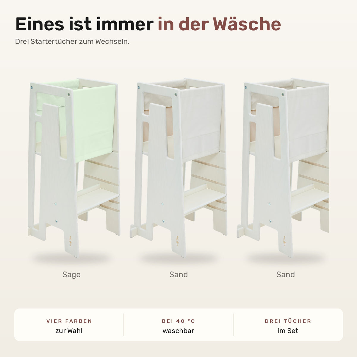 Tuki® Startertuch Trio – Sage, Sand, Sand